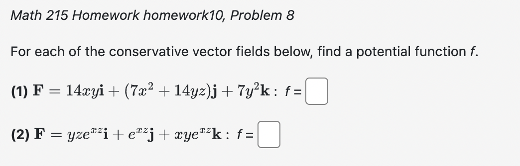 Solved Math 215 Homework homework10, Problem 8 For each of | Chegg.com