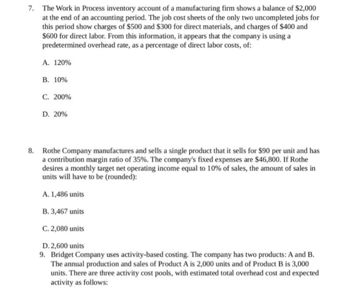 Work In Process Accounting Solved The Work in Process inventory account of a | Chegg.com