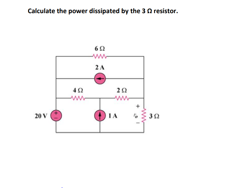 Solved Calculate the power dissipated by the 3Ω resistor. .
