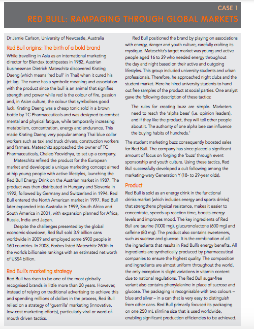 Solved Case Analysis - Red Bull Read the Red Bull case | Chegg.com