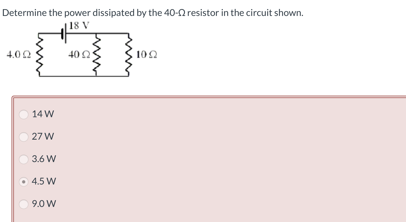 Solved Determine The Power Dissipated By The 40-12 Resistor | Chegg.com