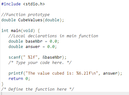 Solved Using the program skeleton below, create a user | Chegg.com