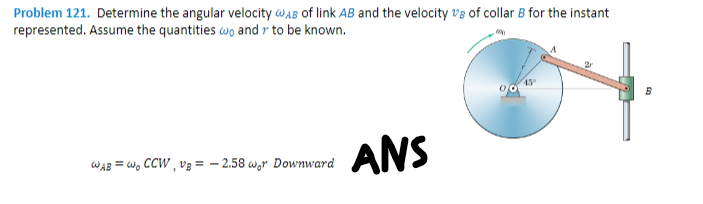 Solved Problem 121. Determine The Angular Velocity ωAB Of | Chegg.com