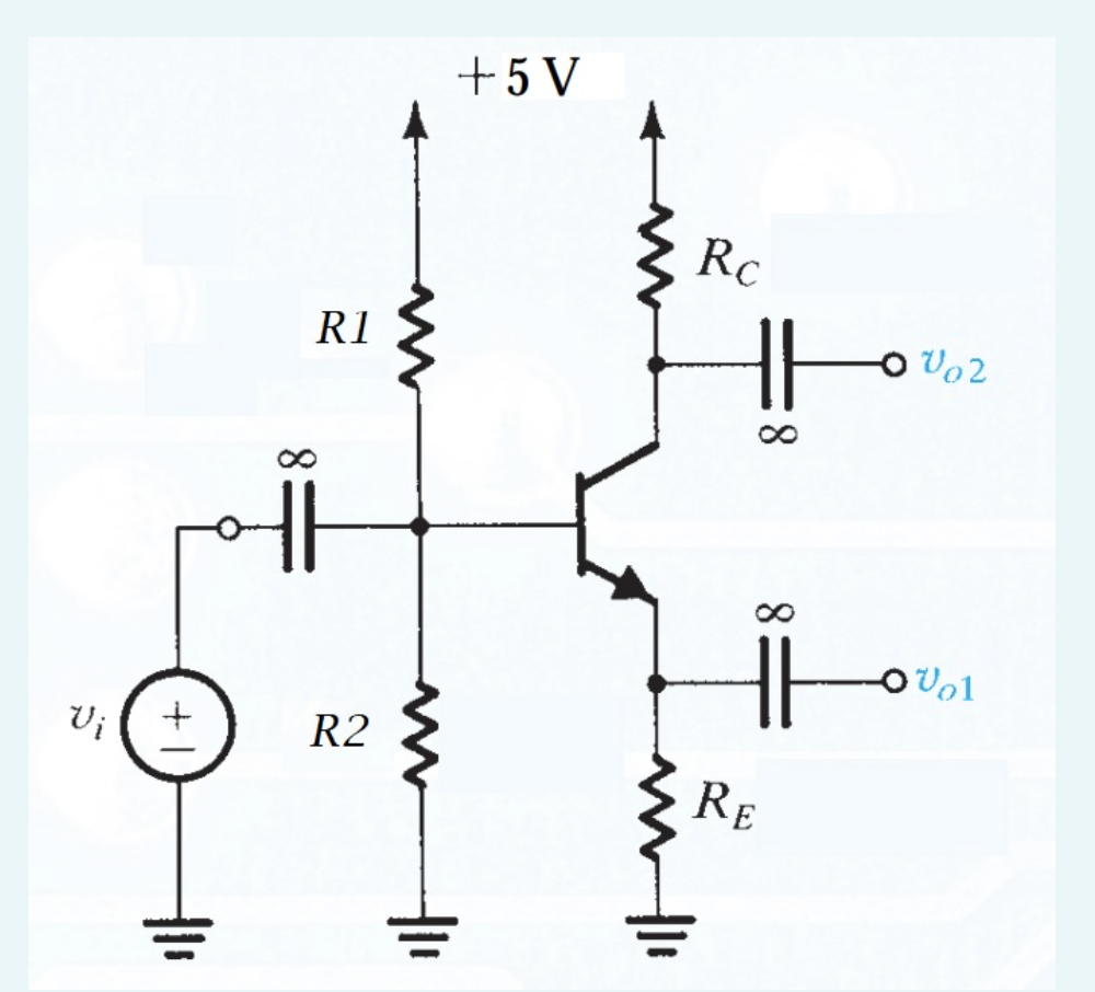 Solved For the circuit shown below, the transistor is biased | Chegg.com
