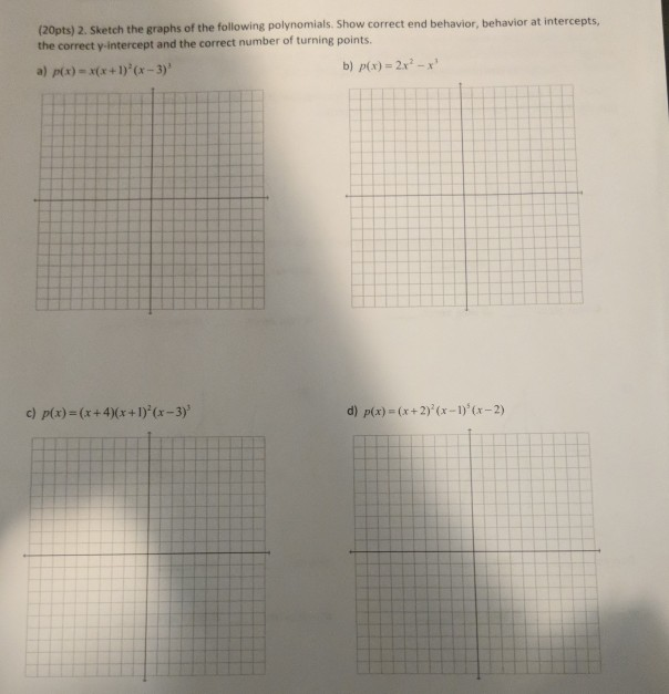 Solved (20pts) 2. Sketch the graphs of the following | Chegg.com