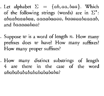 Let Alphabet E Ab Baa Which Of The Fol Chegg Com