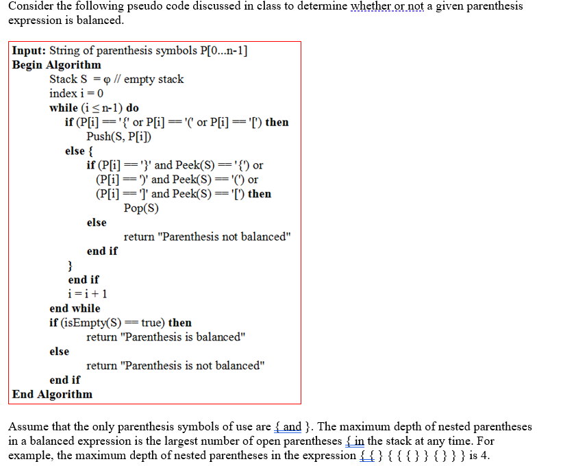 Solved Consider the following pseudo code discussed in class | Chegg.com