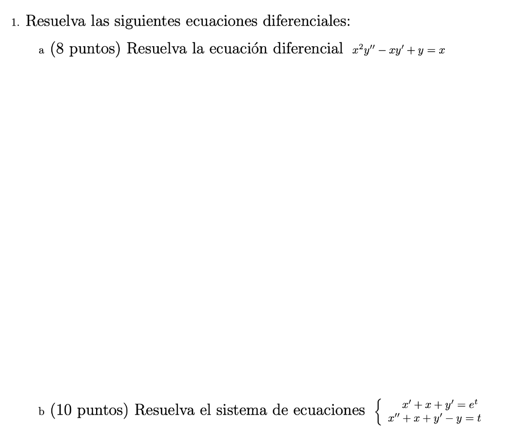 Solved Resuelva Las Siguientes Ecuaciones Diferenciales: A | Chegg.com