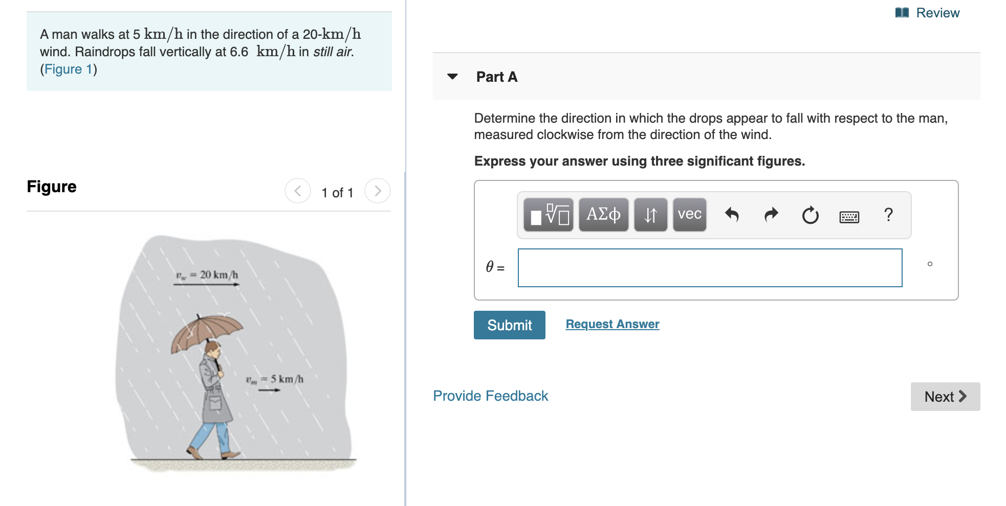 Solved 11 Review A Man Walks At 5 Km H In The Direction Of A Chegg Com