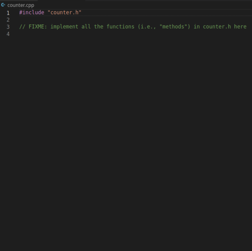 Solved Part 3: Create a fake Counter class Next, take a look | Chegg.com