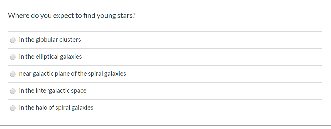 Solved Where do you expect to find young stars? in the | Chegg.com