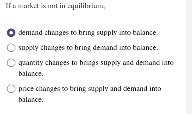 solved: supply and demand equilibrium which change is... If a market is not in equilibrium,demand changes to | Chegg.com