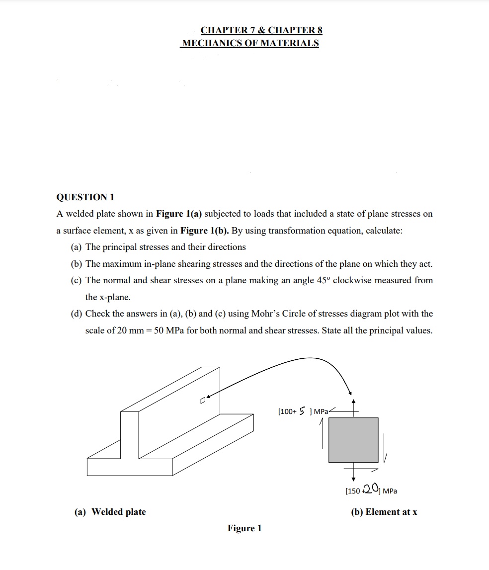 Solved CHAPTER 7 \& CHAPTER 8 MECHANICS OF MATERIALS | Chegg.com