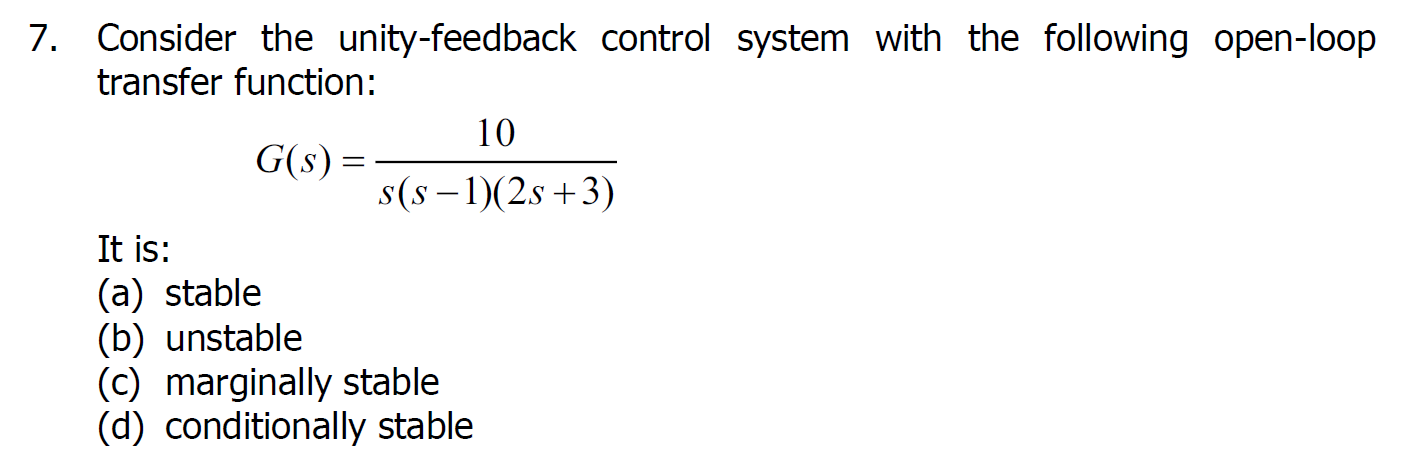 Solved Consider the unity-feedback control system with the | Chegg.com