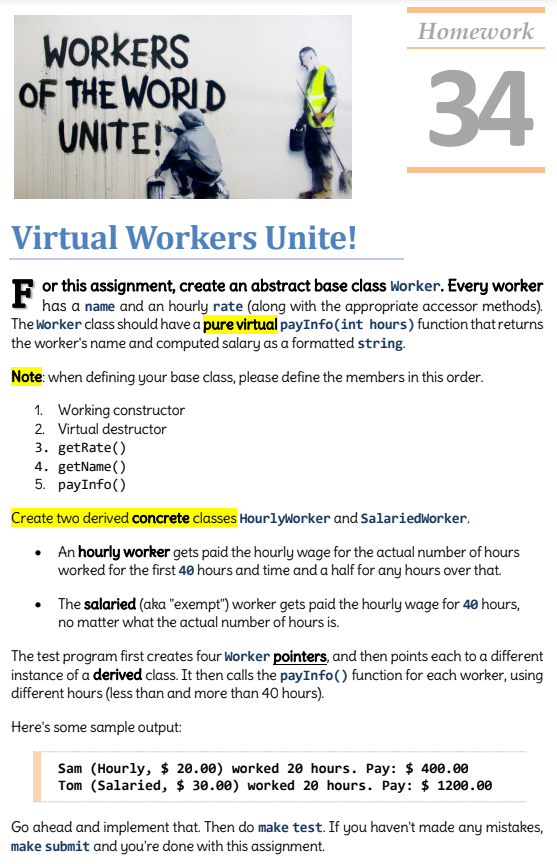 Solved For This Assignment Create An Abstract Base Class Chegg