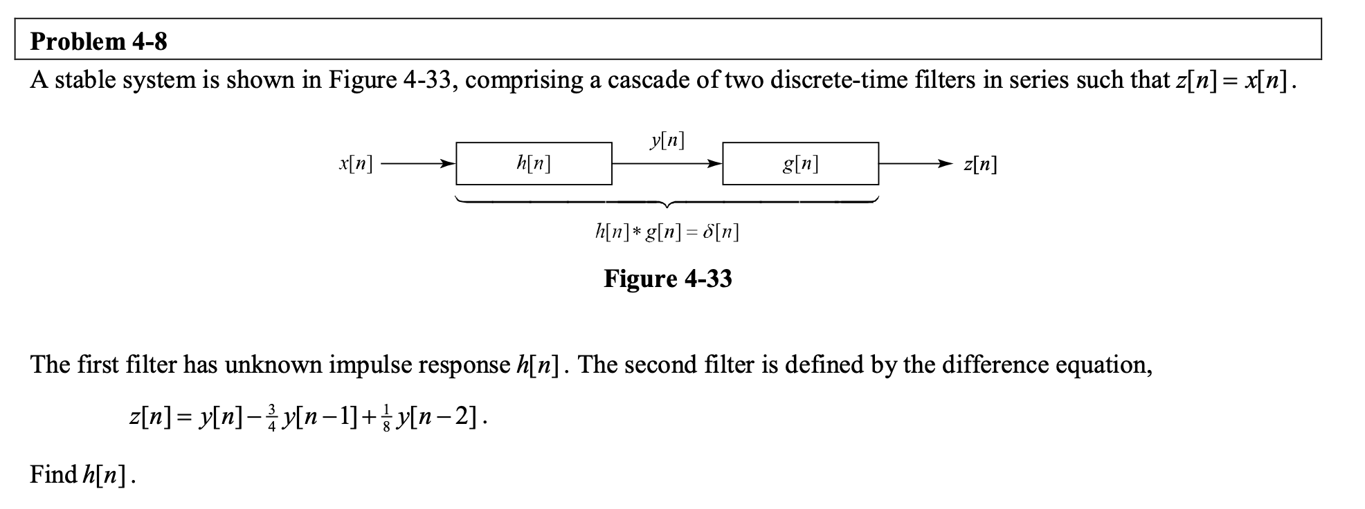 Solved Problem 4 8 A Stable System Is Shown In Figure 4 3 Chegg Com