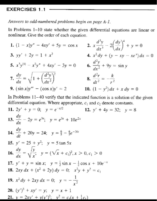 Solved EXERCISES 1. Answers to odd-numbered problems begin | Chegg.com