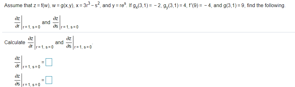 Solved Assume That Z F W W G X Y X 3r3 S2 And Y R Chegg Com