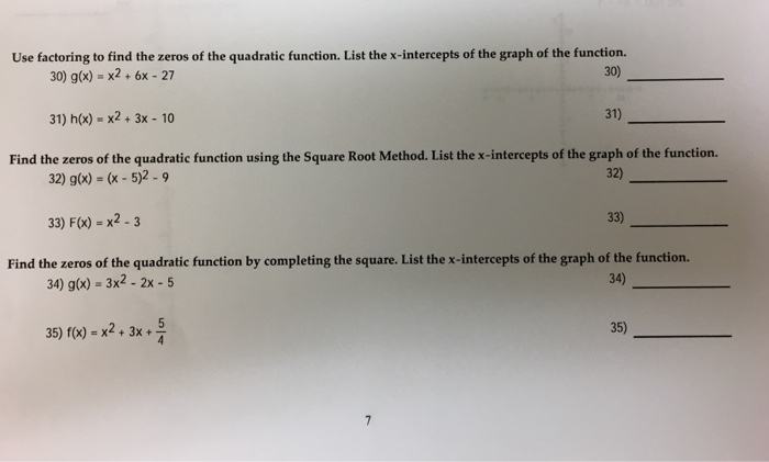 how to find zeros of a quadratic function by factoring