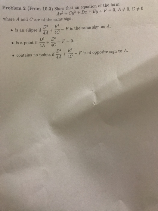 Solved Problem 2 (Prom 10.3) Show that an equation of the | Chegg.com