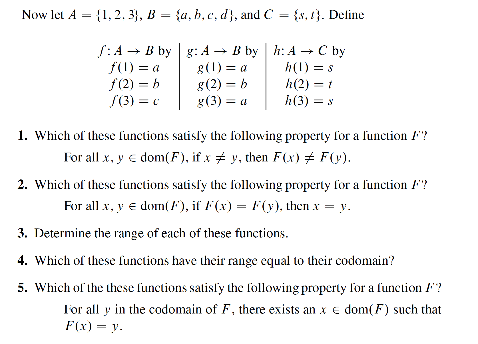 Solved Now Let A = {1, 2, 3}, B = {a,b,c,d), And C = {s,t}. | Chegg.com