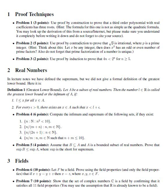 Solved 1 Proof Technique:s . Problem 1 3 Points): Use Proof | Chegg.com