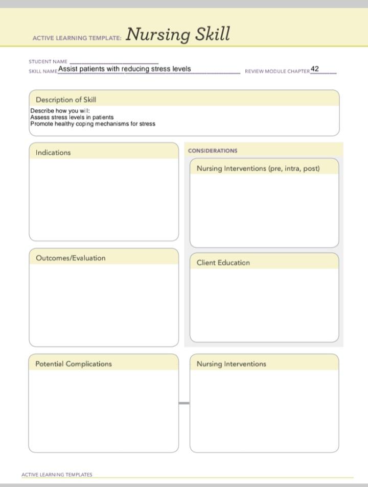 Solved active Learning template Nursing Skill STUDENT NAME