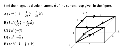 Solved Find the magnetic dipole moment μ of the current loop | Chegg.com