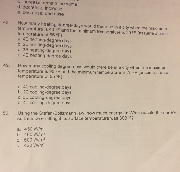 Solved c. increase, remain the same d. decrease, increase e.