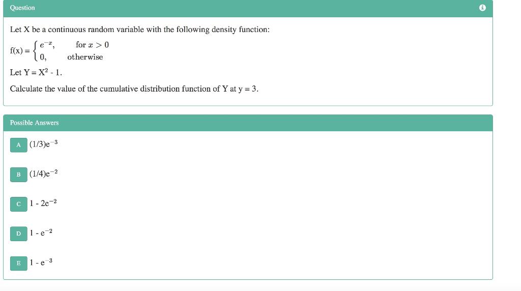 Solved Question Let X be a continuous random variable with | Chegg.com