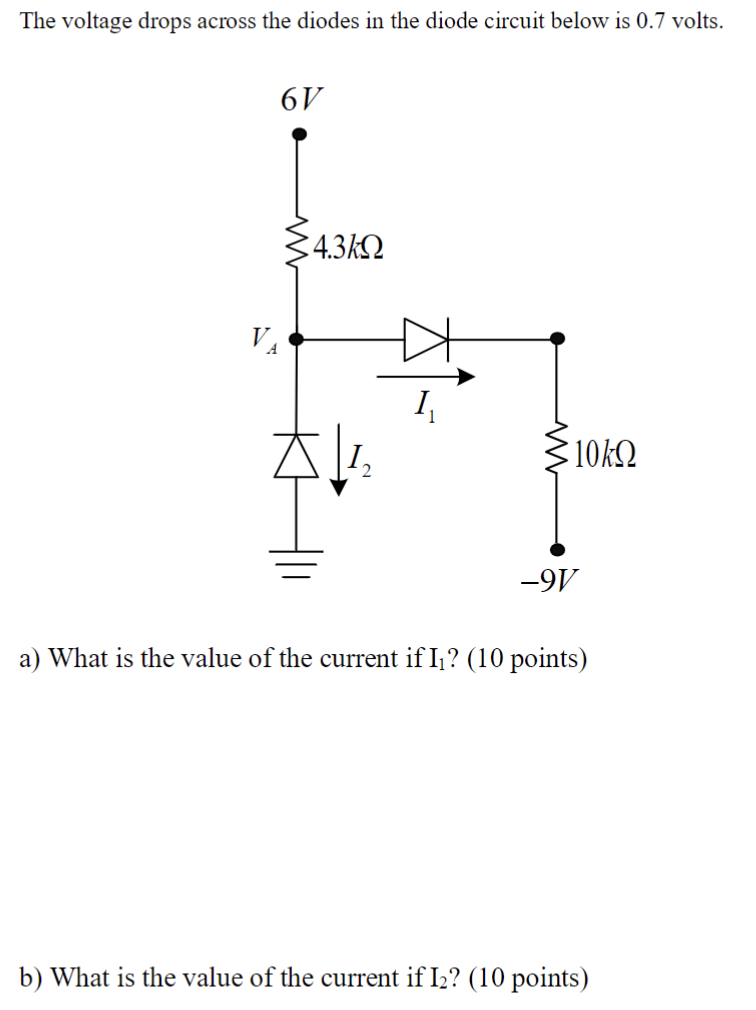 Solved The voltage drops across the diodes in the diode