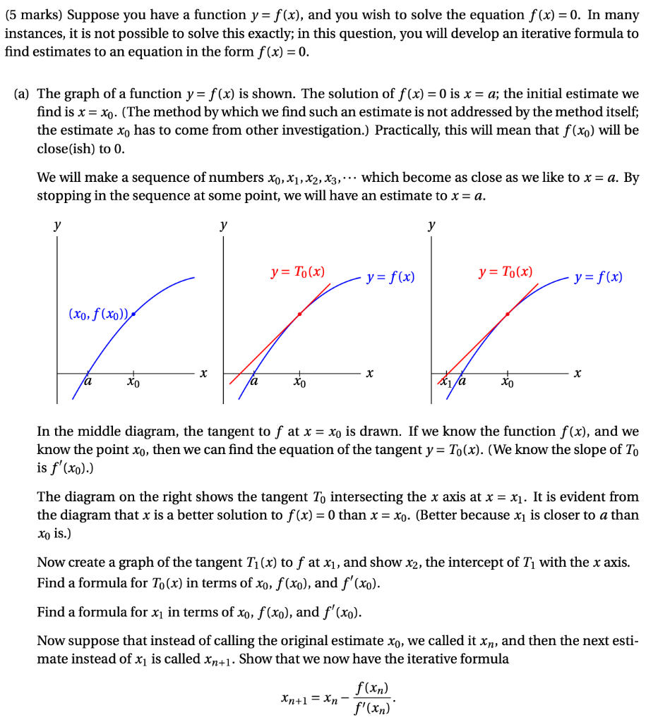 Solved 5 Marks Suppose You Have A Function Y F X And You Chegg Com