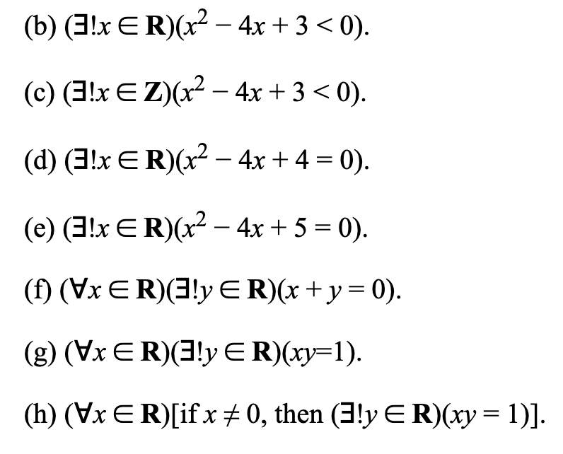 Solved (b) (E!x E R)(x2 - 4x + 3