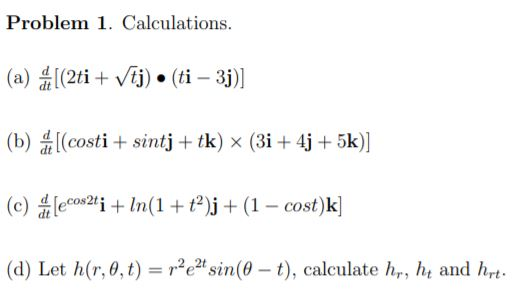 Solved Problem 1 Calculations A 2ti Vtj Ti Chegg Com