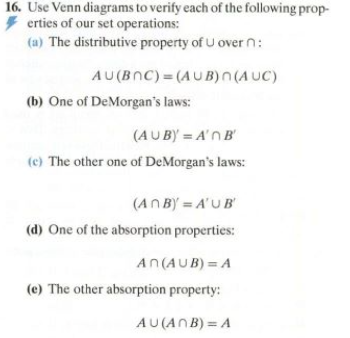 Solved Use Venn Diagrams To Verify Each Of The Following | Chegg.com