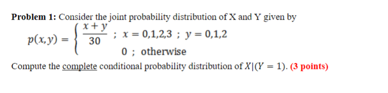 Solved Problem 1: Consider The Joint Probability | Chegg.com