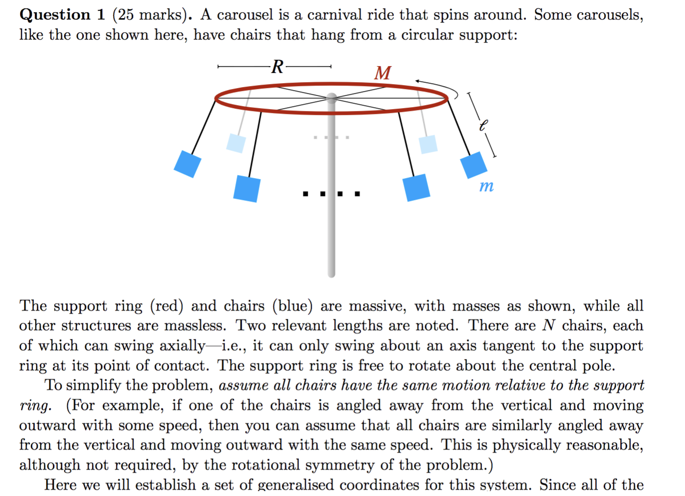 Solved Question 1 (25 marks). A carousel is a carnival ride