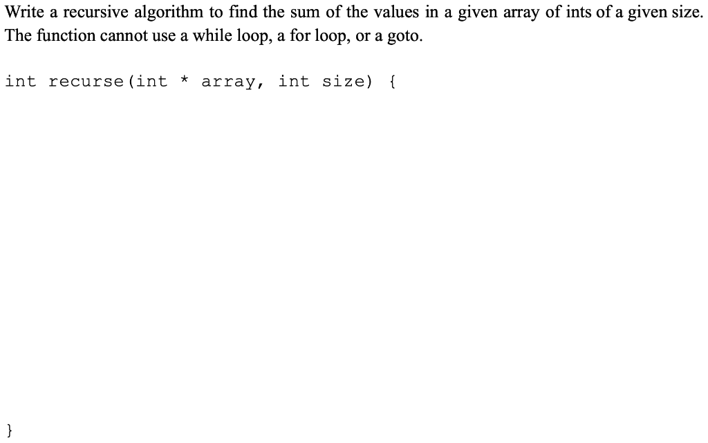 solved-write-a-recursive-algorithm-to-find-the-sum-of-the-chegg