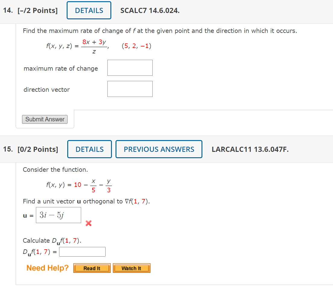 Solved 14. [-/2 Points] DETAILS SCALC7 14.6.024. Find the | Chegg.com