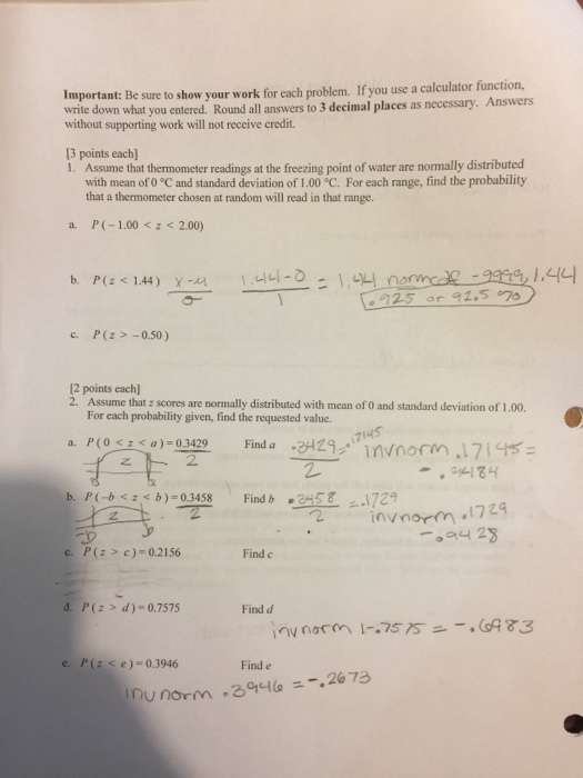 Solved Important: Be sure to show your work for each | Chegg.com