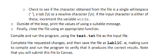 Solved C. File I/O using C library functions File I/O in C | Chegg.com