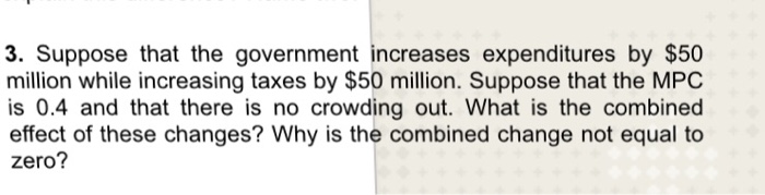 Solved Suppose That The Government Increases Expenditures By | Chegg.com