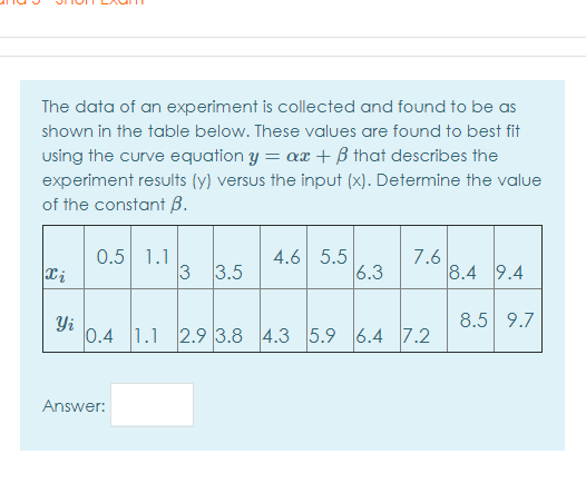 Solved The Data Of An Experiment Is Collected And Found To | Chegg.com