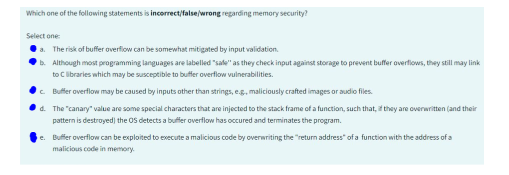 Which of the following is not true regarding security