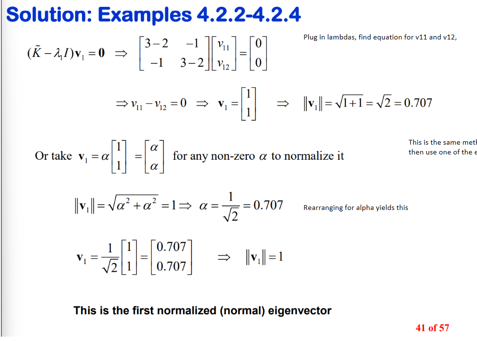 Solved Hi, I have these notes for an eigenvector problem and | Chegg.com