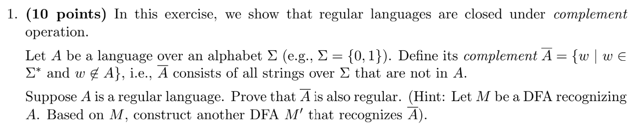 Solved 1. 10 points In this exercise we show that regular