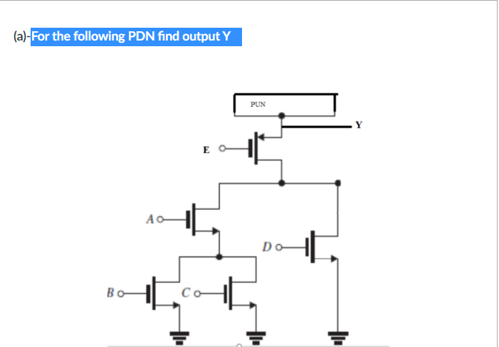 Solved (a)-For the following PDN find output Y PUN Y E AO- | Chegg.com