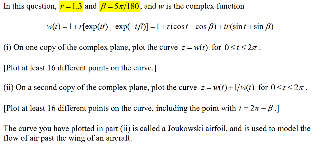Solved In this question, r=1.3 and B=51/180, and w is the | Chegg.com