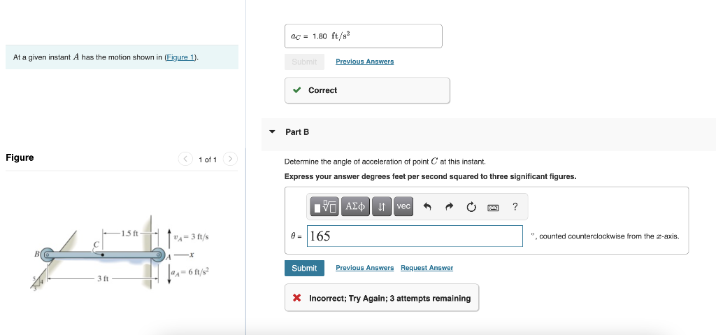 [Solved]: At A Given Instant ( A ) Has The Motion Shown