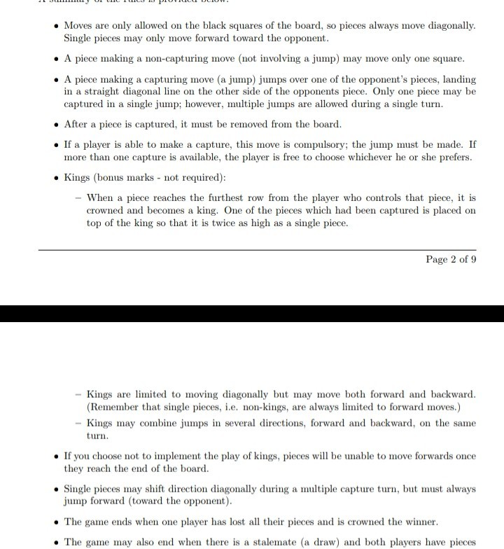 Write c++ checkers game programme, keep it simple as